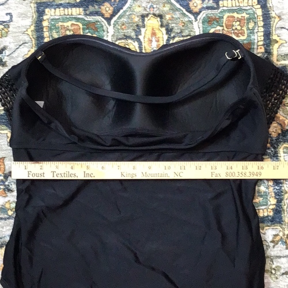 🖤 KONA SOL Black Ruffle Crochet Ruched Sides High Back Sz.XL - Picture 7 of 8